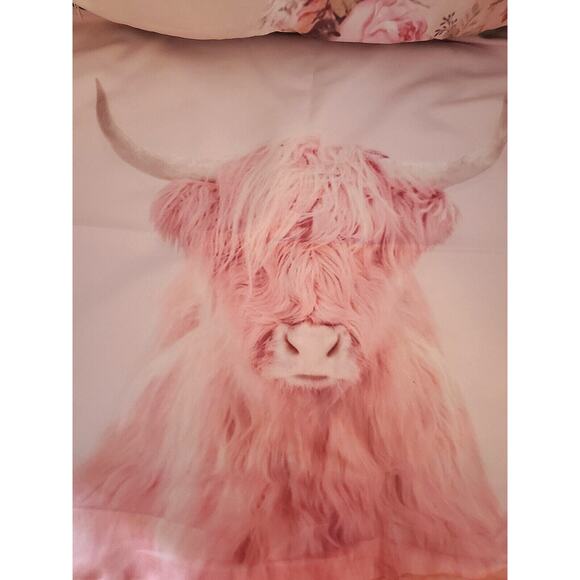2 Pink 1 Highland Cow 1 Horse Pillowcase Covers Only 18" x 18" On Trend 2 Sided - Picture 3 of 8